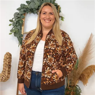 Bomber By One imprimé automnal (marron)