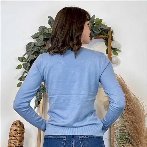 Y372- Pull FIN sans laine «Voggo» (T36-T48) (bleu ciel) – Image 5