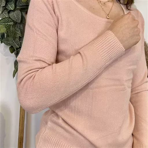 Y374- Pull Épais sans laine «Voggo» (T36-T48) (rose poudré) – Image 4