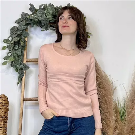 Pull Épais sans laine «Voggo» (T36-T48) (rose poudré)