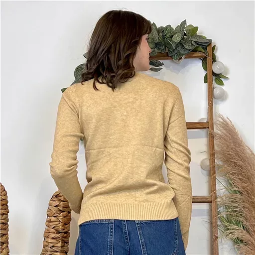 Y370- Pull Épais sans laine «Voggo» (T36-T48) (taupe) – Image 5