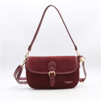 Sac à main Flora & Co – Aspect daim (bordeaux)