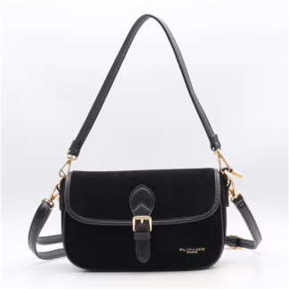 Sac à main Flora & Co – Aspect daim (noir)