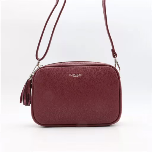 P428- Sac Flora & Co 2 Zips (bordeaux) – Image 2