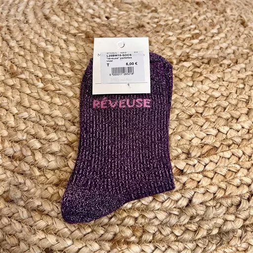 Chaussettes paillettes « Rêveuse » (violet)