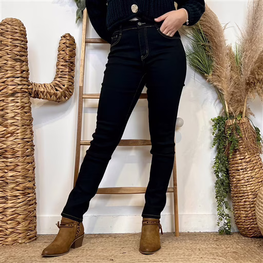 M974- Jean Slim Voggo (T36-T44) (noir) – Image 3