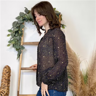 Chemisier voilage By.one (T36-T38) (marine)