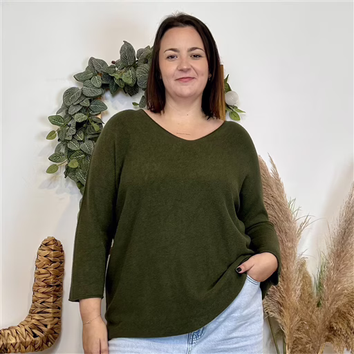 J878- Pull loose Col V (Gt) (kaki) – Image 2