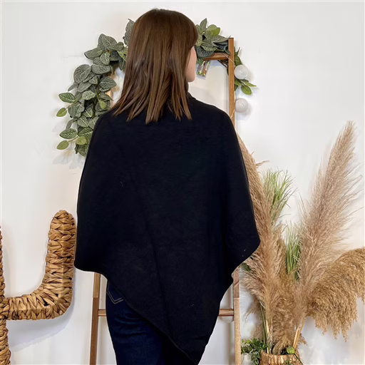 J996 - Poncho col roulé (TU) (noir) – Image 5