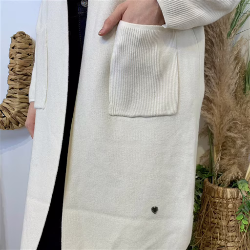 J947 - Manteau en maille (ecru) – Image 5