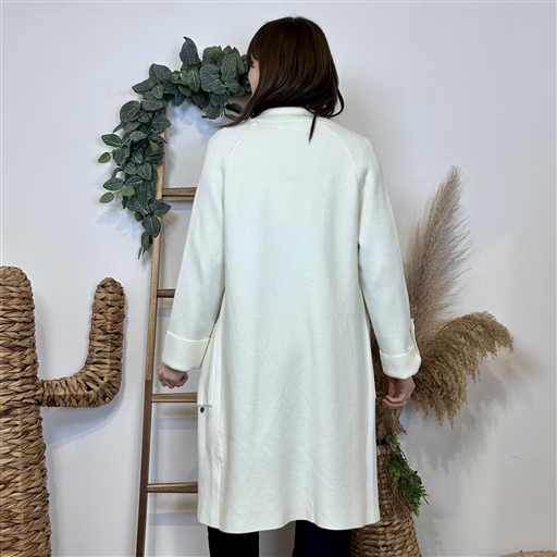 J945 - Manteau en maille (TU) (ecru) – Image 6