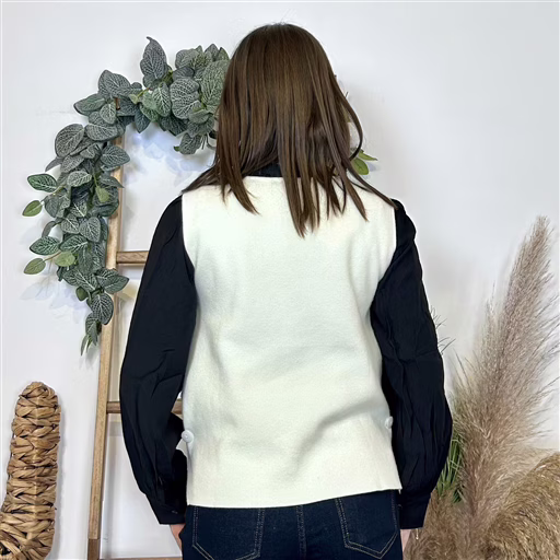 J941 - Gilet sans manches (TU) (ecru) – Image 6