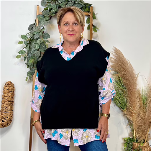 z113- Pull sans manches (Tu) (noir) – Image 5