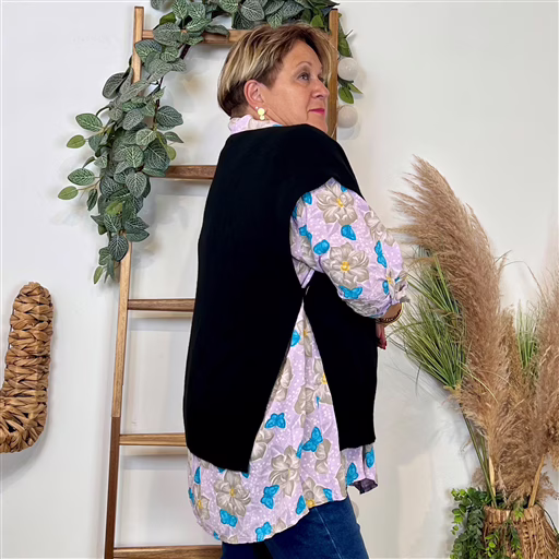 z113- Pull sans manches (Tu) (noir) – Image 3