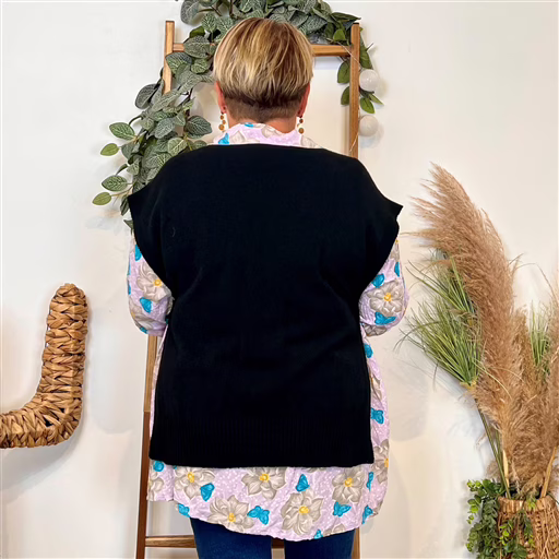 z113- Pull sans manches (Tu) (noir) – Image 4