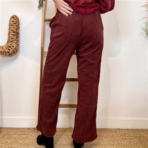 L754 – Pantalon Velours (T36-T40) (bordeaux) – Image 4