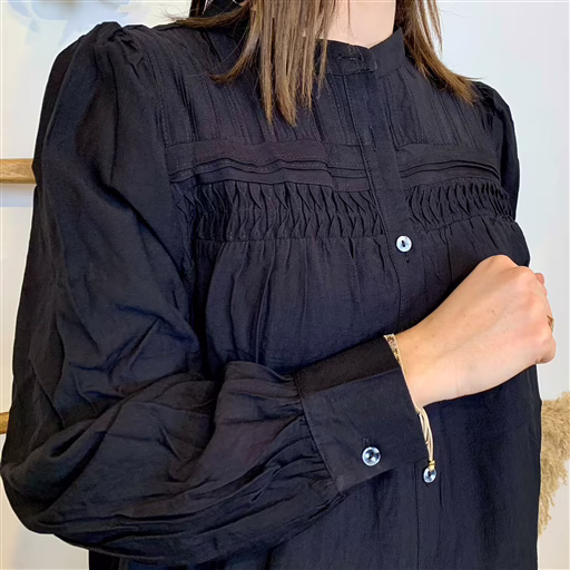 J876 - Chemise unie (T36-T40) (noir) – Image 5