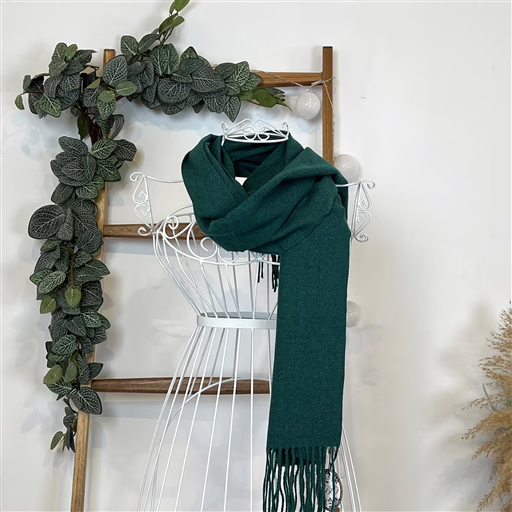 Echarpe Mixte Laine Cachemire (vert bouteille)
