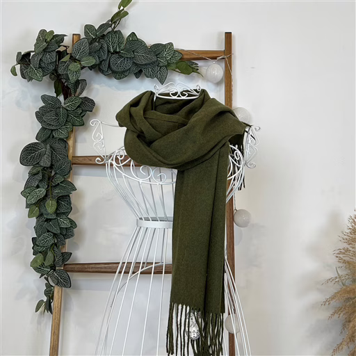 Echarpe Mixte Laine Cachemire (kaki)