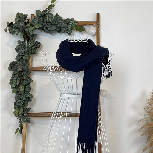 Y539- Echarpe Mixte Laine Cachemire (marine) – Image 3