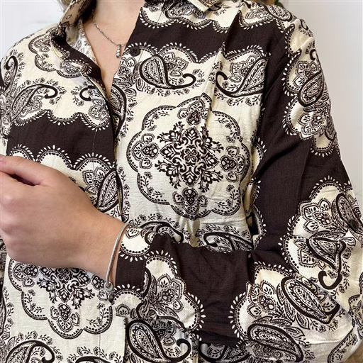 J959 - Chemise ByOne bandana (T36-T40) (marron) – Image 6