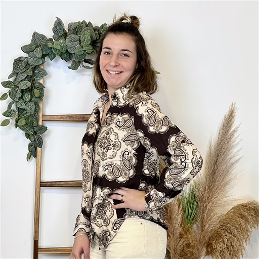 J959 - Chemise ByOne bandana (T36-T40) (marron) – Image 2