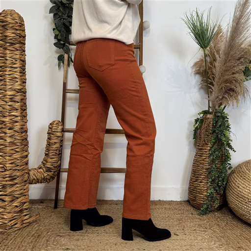 O588- Jean Flare Voggo T36-T44 (rouille) – Image 4