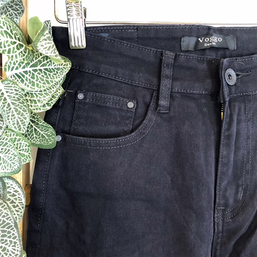 O588- Jean Flare Voggo T36-T44 (noir) – Image 4