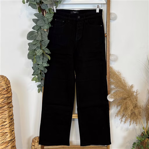 O588- Jean Flare Voggo T36-T44 (noir) – Image 2