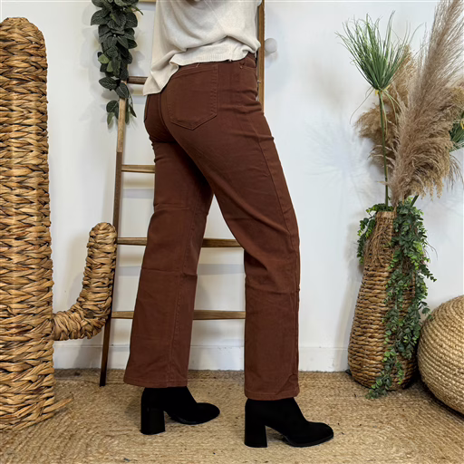 O588- Jean Flare Voggo T36-T44 (marron) – Image 3