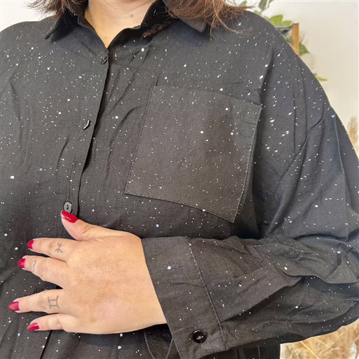 K950 - Chemise pailletée (T44-T52) (noir) – Image 6