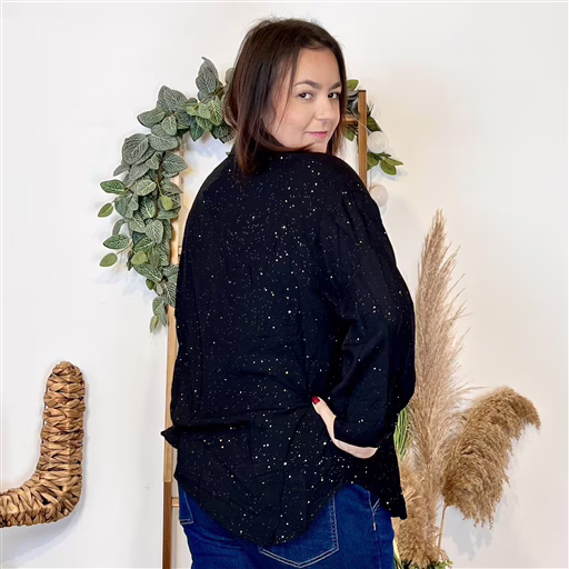 K950 - Chemise pailletée (T44-T52) (noir) – Image 5