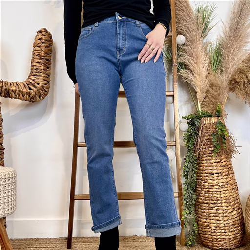 M900 - Jean Droit Push-up (T36-T44) (denim) – Image 2