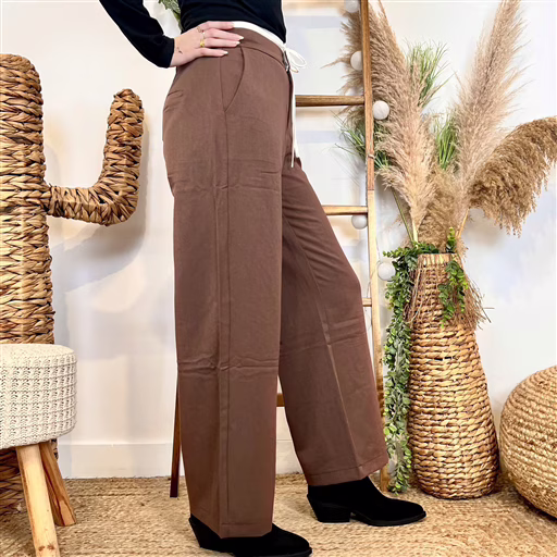 M800 - Pantalon avec bande blanche (T36-T40) (marron) – Image 3