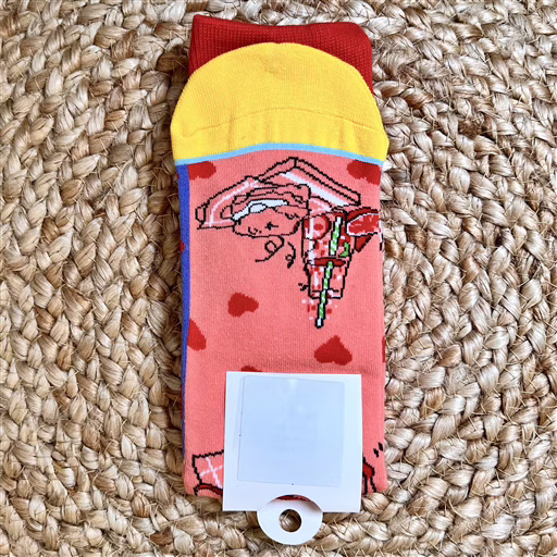 V285 - Chaussettes à motifs (rouge) – Image 3