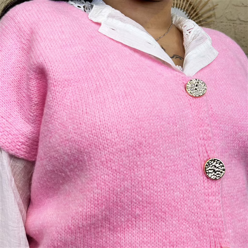 I800 - Gilet maille sans manches (TU) (rose) – Image 5