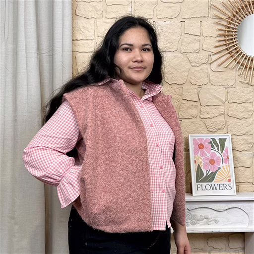 I810 - Gilet sans manches (TU) (vieux rose) – Image 2