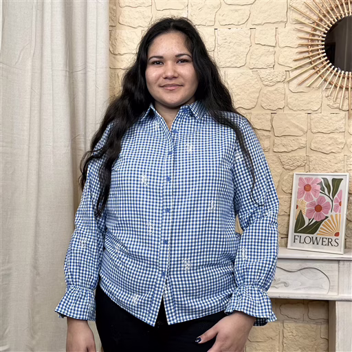 J800- Chemise vichy (T40-T48) (bleu indigo) – Image 3