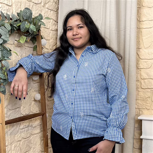 J800- Chemise vichy (T40-T48) (bleu indigo) – Image 2