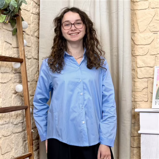 I812 - Chemise unie (TU) (bleu ciel)