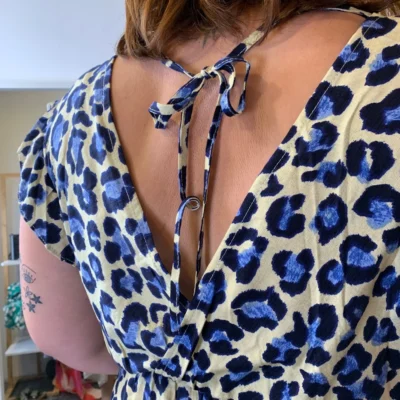 K904- Robe Marbrée "By One" Léopard (T40-T48) - bleu-indigo - 48