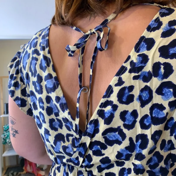 K904- Robe Marbrée "By One" Léopard (T40-T48) - bleu-indigo - 48