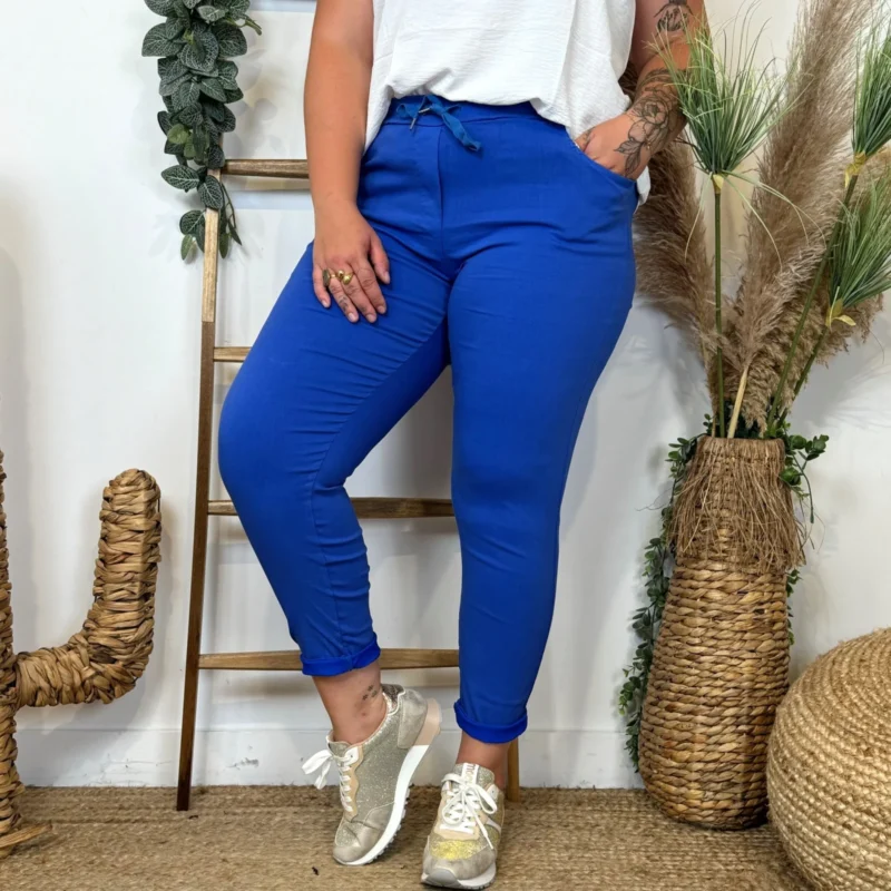 Pantalon stretch "Made in Italie" - bleu-royal - taille-unique-grande-taille