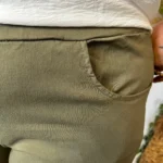 Pantalon femme taille élastiquée « Jolies Formes » - kaki - taille-unique-grande-taille