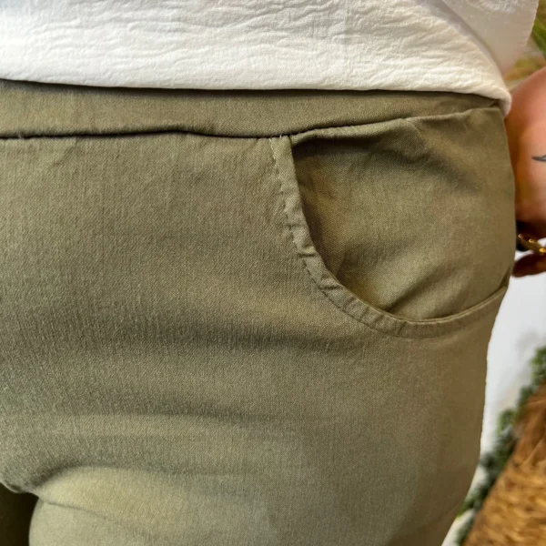 Z149- Pantalon stretch C'Mélodie 🇮🇹 - kaki - taille-unique-grande-taille