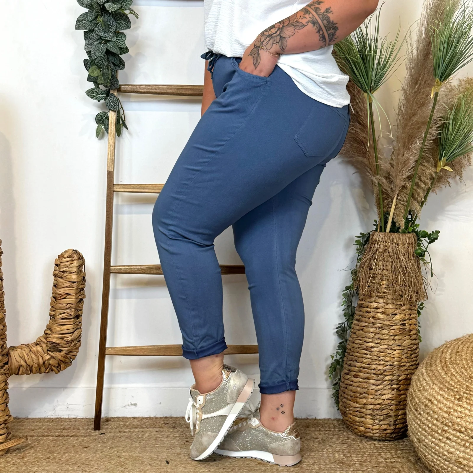 Pantalon stretch "Made in Italie" - bleu-jeans - taille-unique-grande-taille