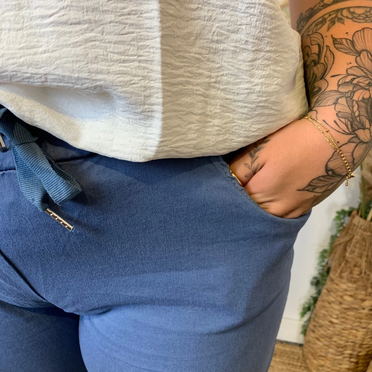 Pantalon stretch "Made in Italie" - bleu-jeans - taille-unique-grande-taille