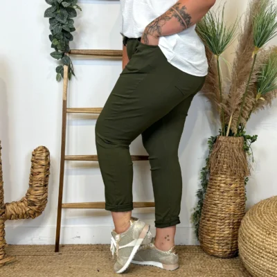 Z149- Pantalon stretch C'Mélodie 🇮🇹 - kaki - taille-unique-grande-taille