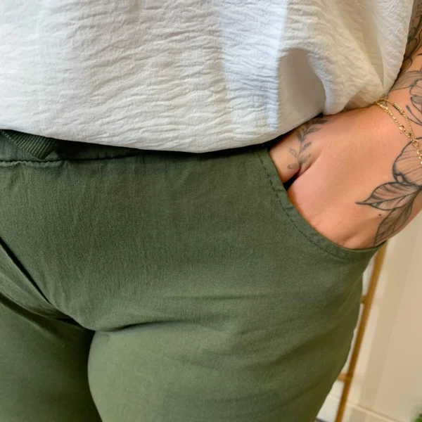 Z149- Pantalon stretch C'Mélodie 🇮🇹 - kaki - taille-unique-grande-taille