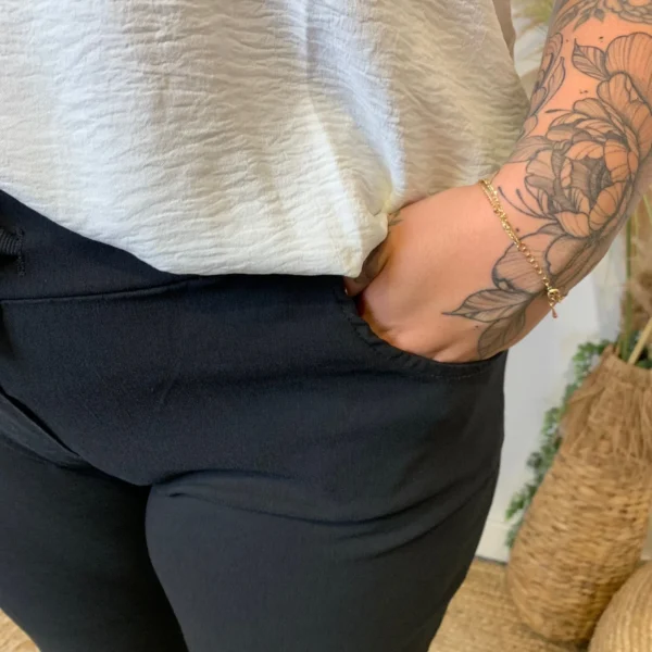 Z149- Pantalon stretch C'Mélodie 🇮🇹 - noir - taille-unique-grande-taille